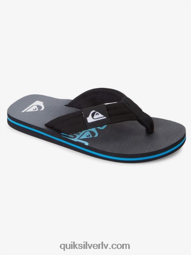 zēni Quiksilver 8-16 molokai layback jauniešu pamata sandales melns 88064R2254