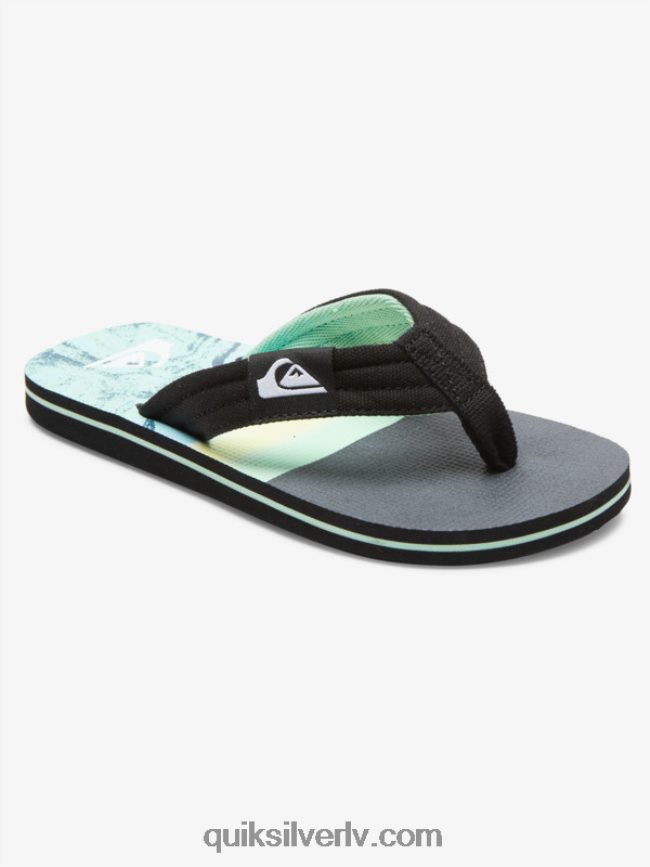 zēni Quiksilver 8-16 molokai layback jauniešu pamata sandales zaļš 1 88064R2249