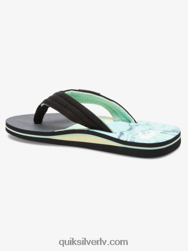 zēni Quiksilver 8-16 molokai layback jauniešu pamata sandales zaļš 1 88064R2249