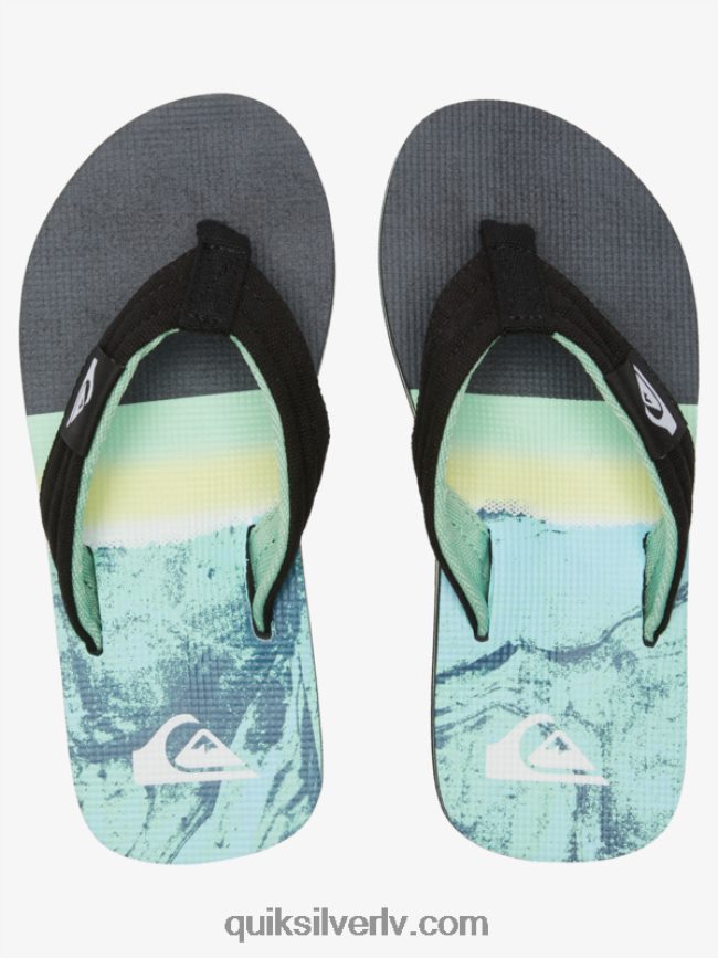 zēni Quiksilver 8-16 molokai layback jauniešu pamata sandales zaļš 1 88064R2249