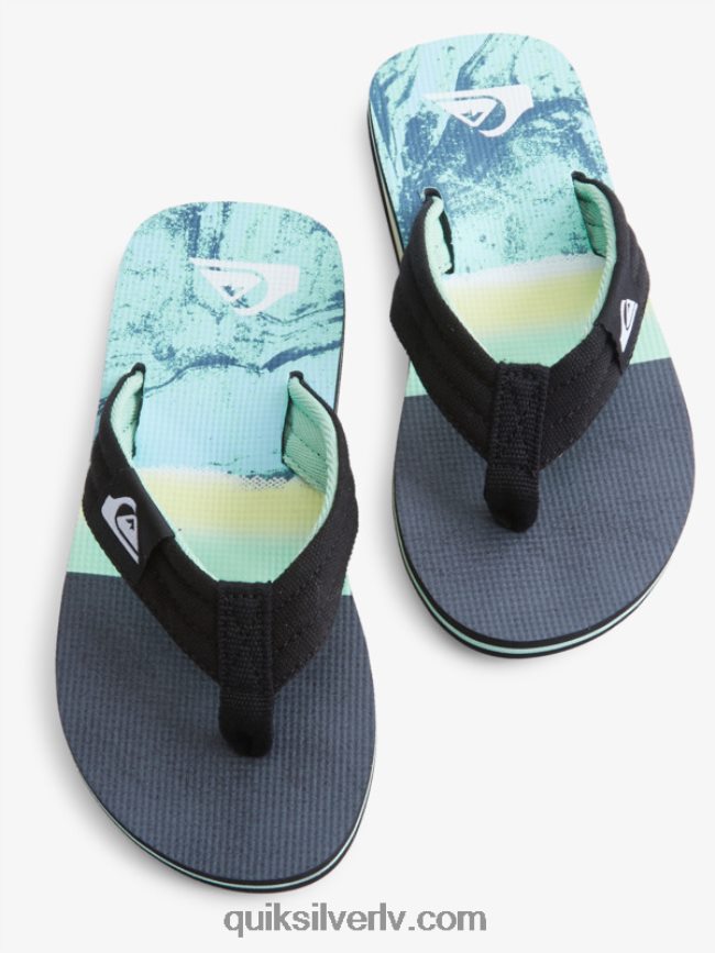 zēni Quiksilver 8-16 molokai layback jauniešu pamata sandales zaļš 1 88064R2249