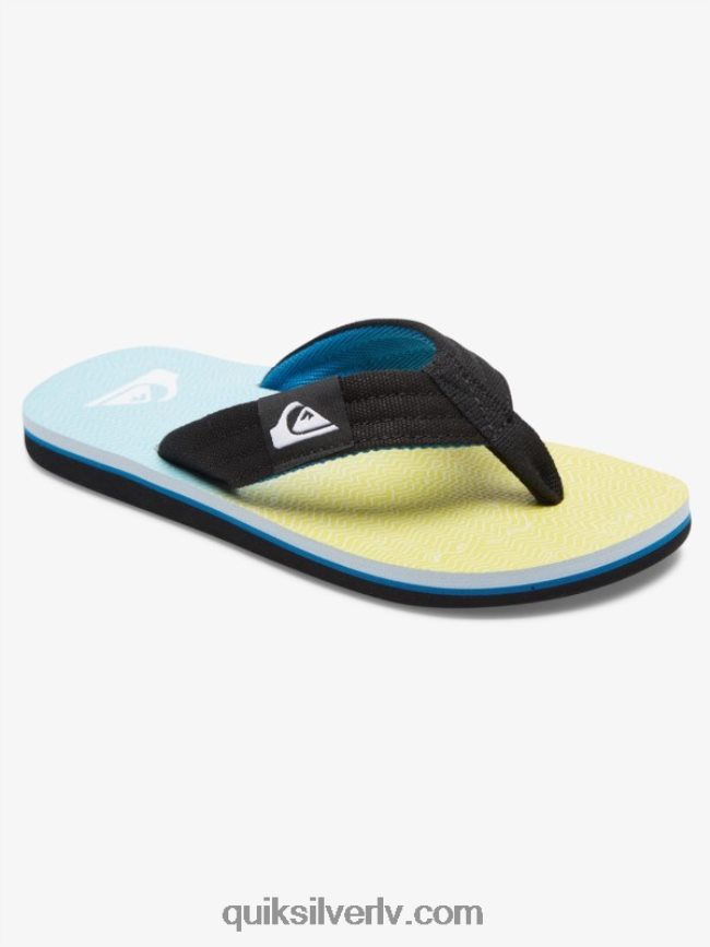 zēni Quiksilver 8-16 molokai layback jauniešu pamata sandales zils/dzeltens 88064R2252