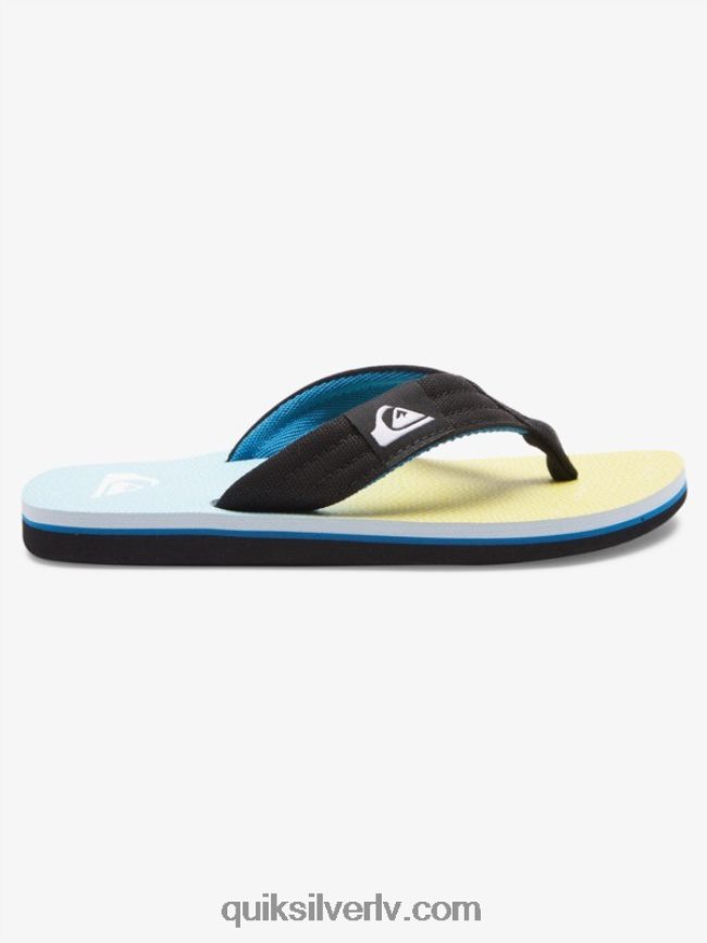 zēni Quiksilver 8-16 molokai layback jauniešu pamata sandales zils/dzeltens 88064R2252