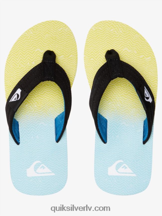 zēni Quiksilver 8-16 molokai layback jauniešu pamata sandales zils/dzeltens 88064R2252