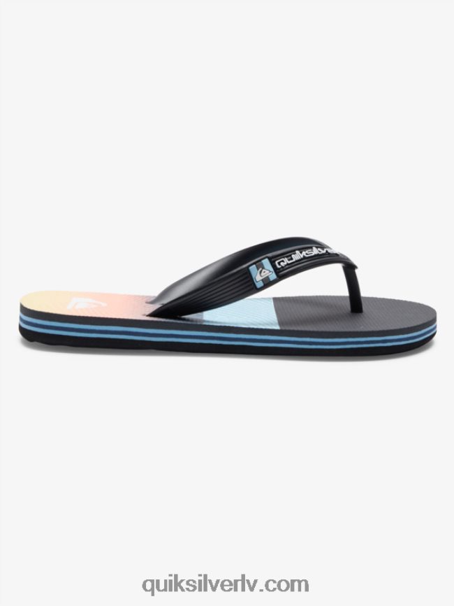 zēni Quiksilver 8-16 molokai paneļu flip-flops melns/oranžs/pelēks 88064R2206