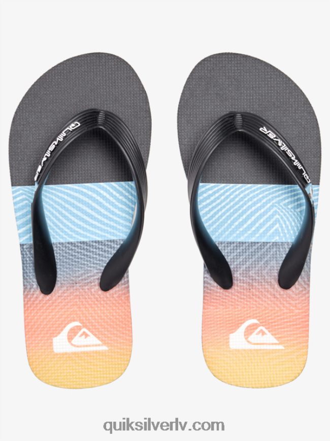 zēni Quiksilver 8-16 molokai paneļu flip-flops melns/oranžs/pelēks 88064R2206