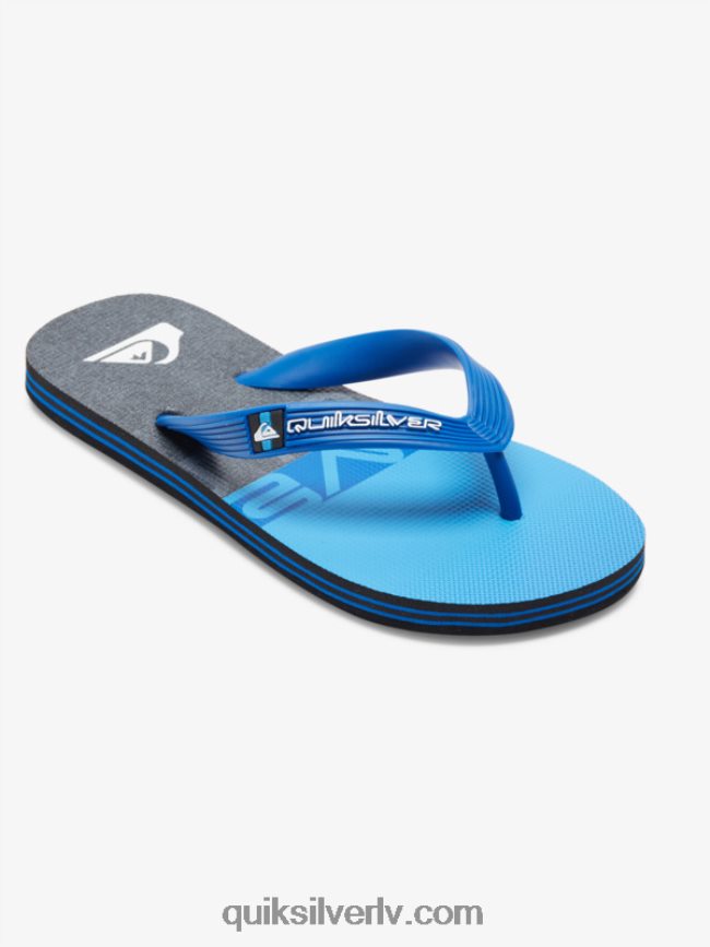 zēni Quiksilver 8-16 molokai paneļu flip-flops melns/zils/pelēks 88064R2207