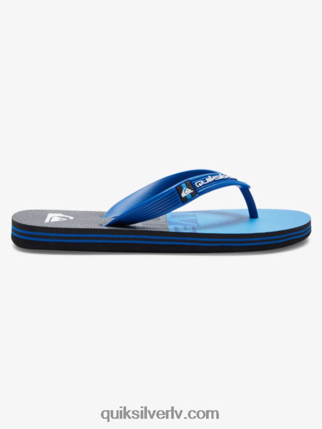 zēni Quiksilver 8-16 molokai paneļu flip-flops melns/zils/pelēks 88064R2207