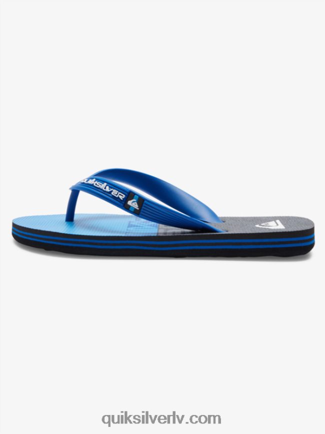 zēni Quiksilver 8-16 molokai paneļu flip-flops melns/zils/pelēks 88064R2207