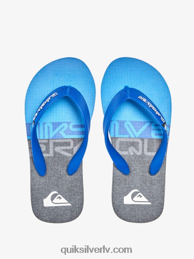 zēni Quiksilver 8-16 molokai paneļu flip-flops melns/zils/pelēks 88064R2207