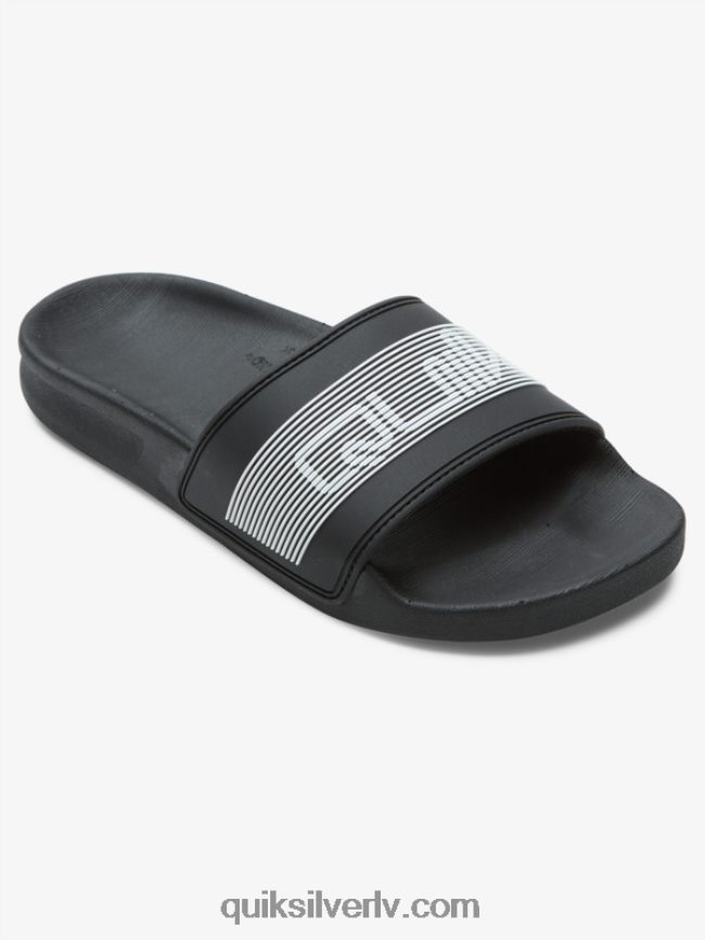 zēni Quiksilver 8-16 rivi wordmark slide sandales melns 88064R2161