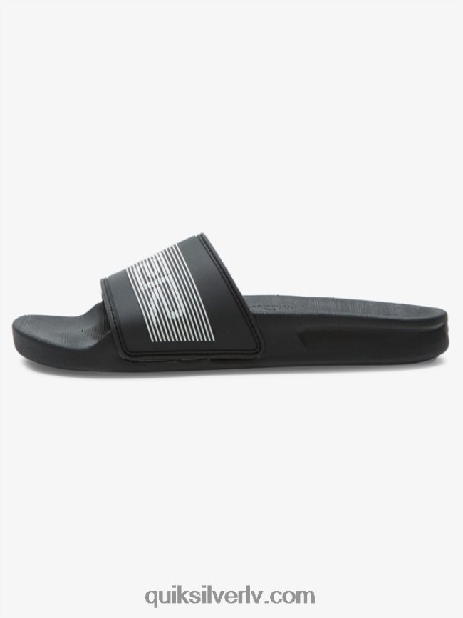 zēni Quiksilver 8-16 rivi wordmark slide sandales melns 88064R2161