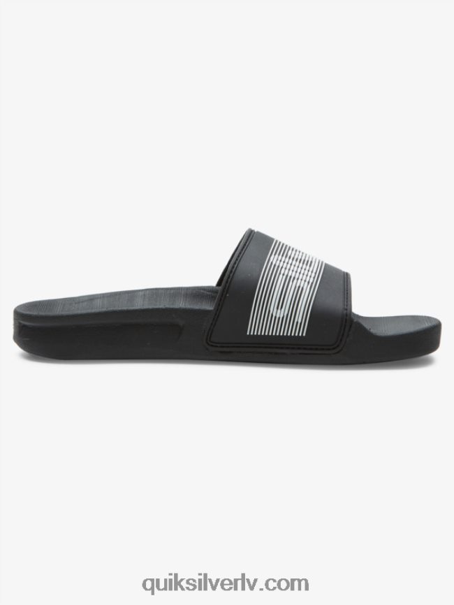 zēni Quiksilver 8-16 rivi wordmark slide sandales melns 88064R2161