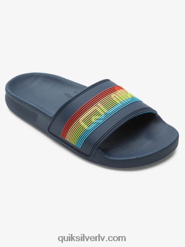 zēni Quiksilver 8-16 rivi wordmark slide sandales zils 2 88064R2162
