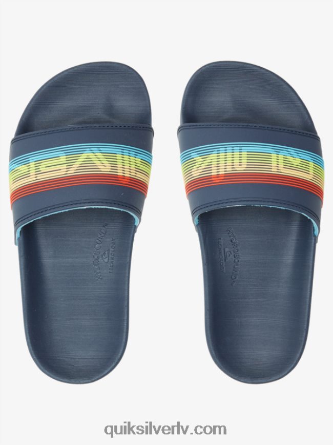 zēni Quiksilver 8-16 rivi wordmark slide sandales zils 2 88064R2162