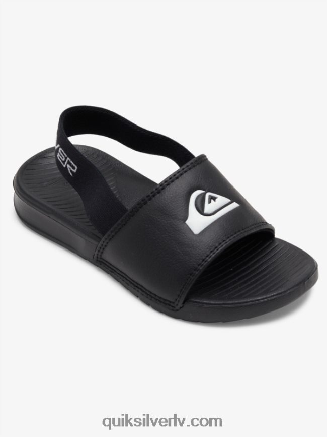zēni Quiksilver spilgtas piekrastes sandales melns balts 88064R2163