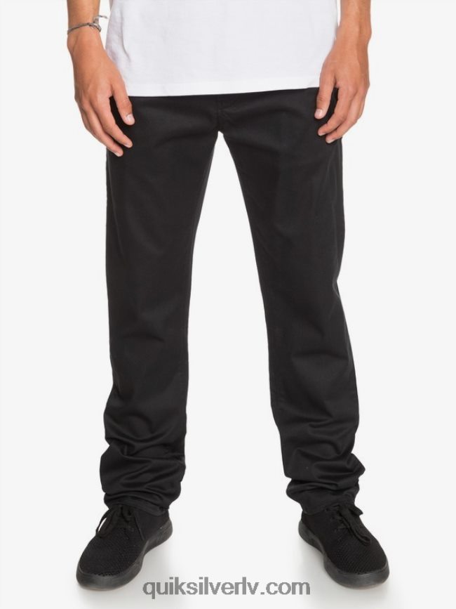 vīriešiem Quiksilver ikdienas savienības čino kabatas bikses melns 88064R1160