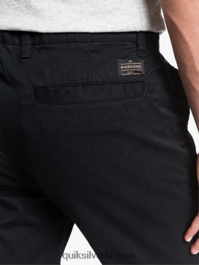 vīriešiem Quiksilver ikdienas savienības čino kabatas bikses melns 88064R1160