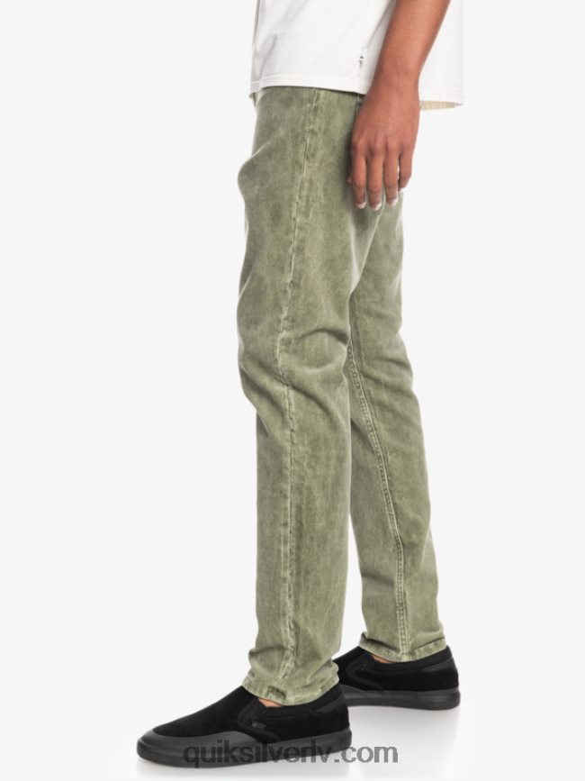 vīriešiem Quiksilver kracker taisni pieguļošas velveta bikses Četrlapu āboliņš 88064R1607