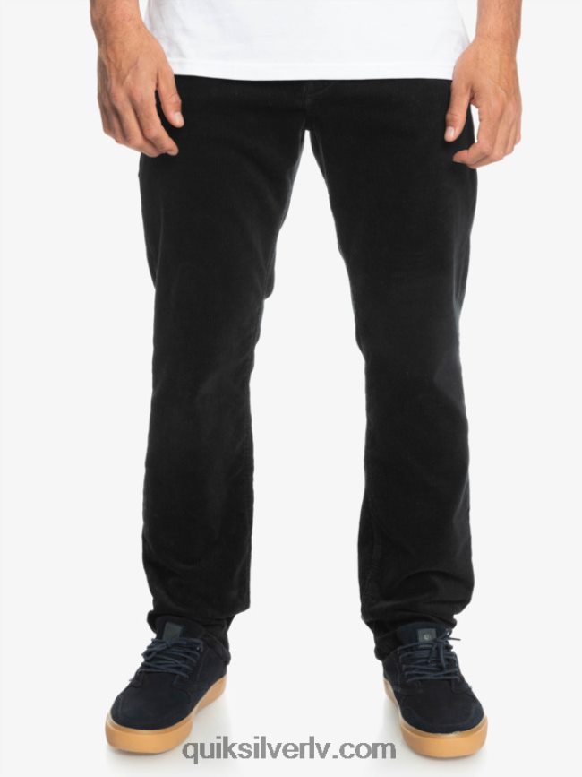 vīriešiem Quiksilver krakera auklas velveta bikses melns 88064R1546