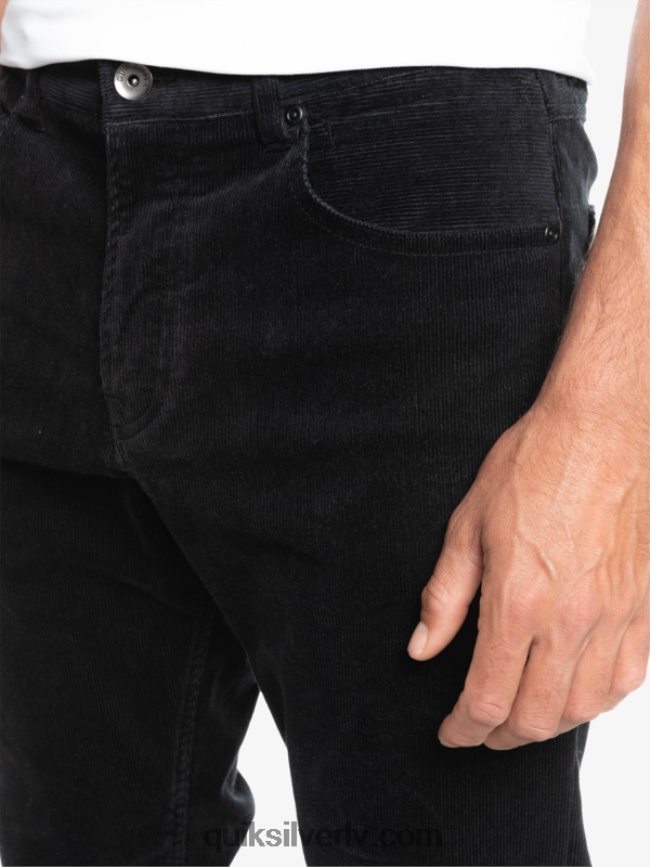 vīriešiem Quiksilver krakera auklas velveta bikses melns 88064R1546