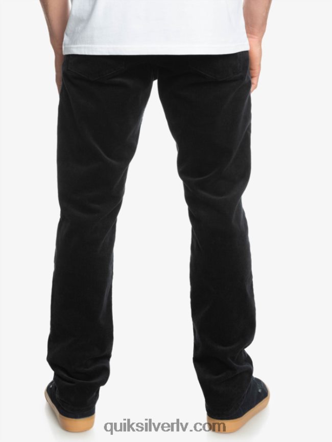 vīriešiem Quiksilver krakera auklas velveta bikses melns 88064R1546