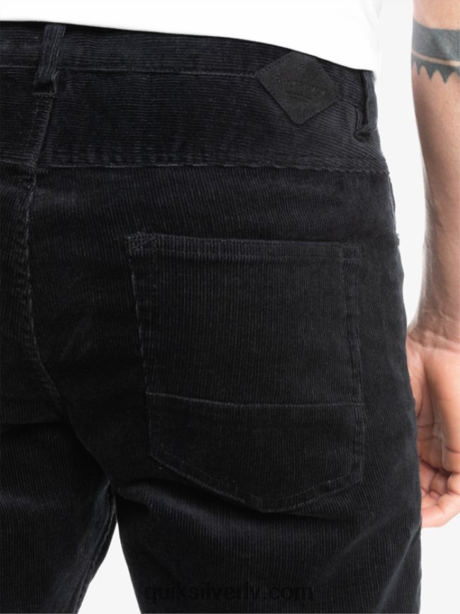 vīriešiem Quiksilver krakera auklas velveta bikses melns 88064R1546