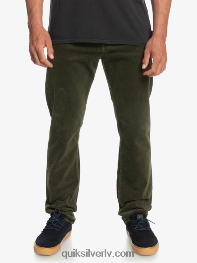vīriešiem Quiksilver krakera auklas velveta bikses vīnogu lapa 88064R1549