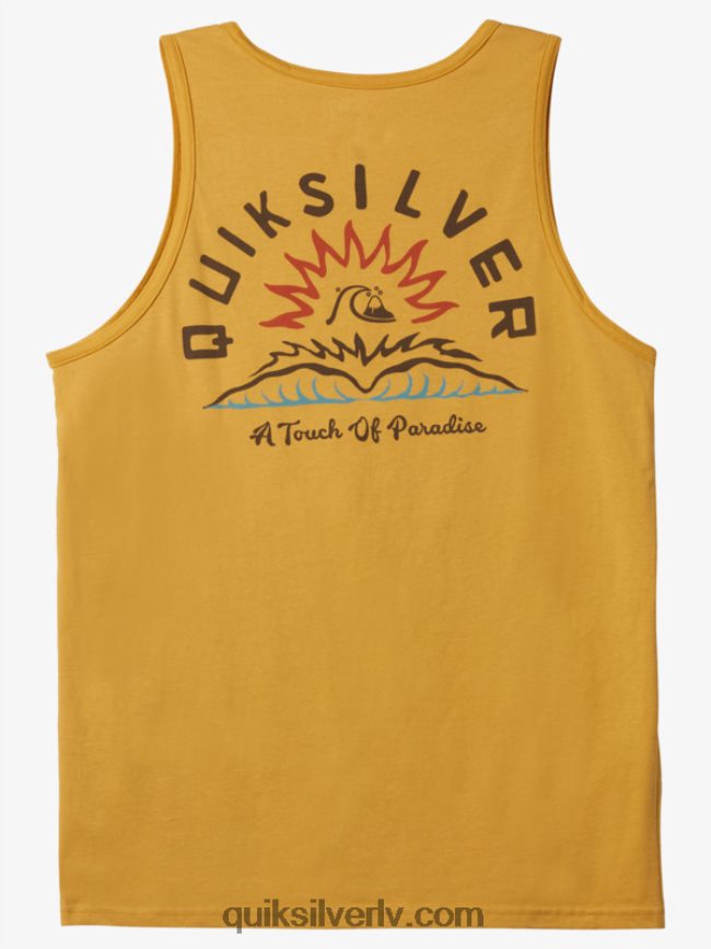 vīriešiem Quiksilver ūdens pasakas tvertnes t-krekls spilgts zelts 88064R1363