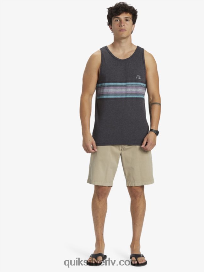 vīriešiem Quiksilver ikdienas svītru tvertne ogļu virši 88064R705