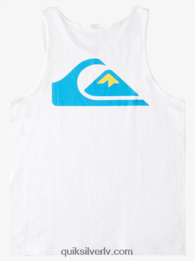 vīriešiem Quiksilver logotipa aizmugurējā tvertne balts 88064R1521