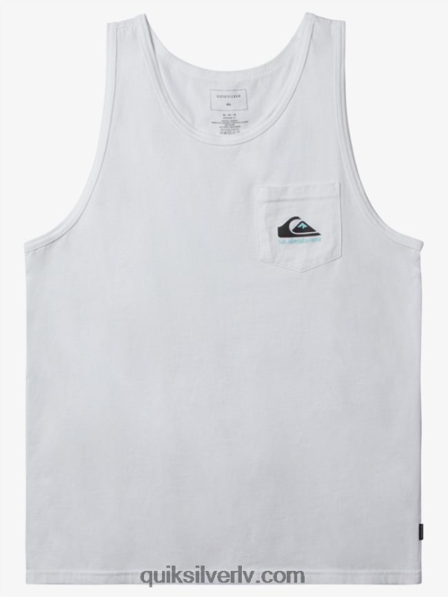 vīriešiem Quiksilver omni kabatas tvertnes t-krekls balts 88064R557