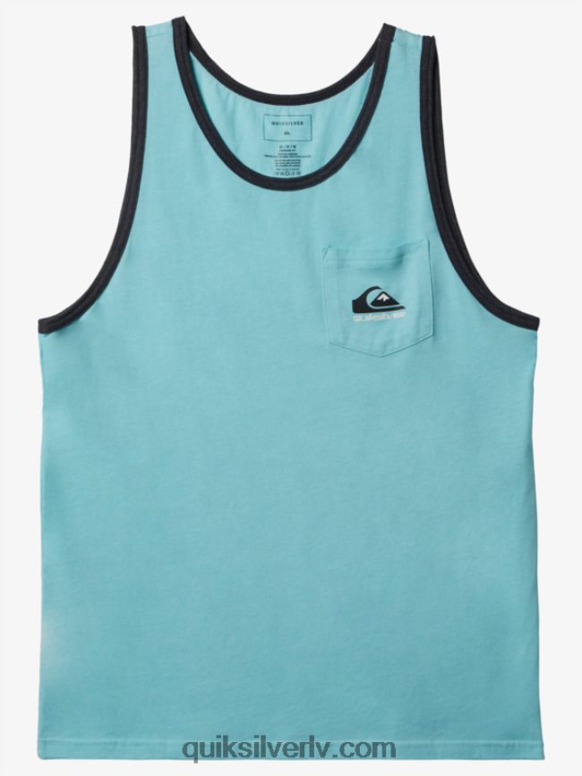 vīriešiem Quiksilver omni kabatas tvertnes t-krekls eņģeļa zils virši 88064R558