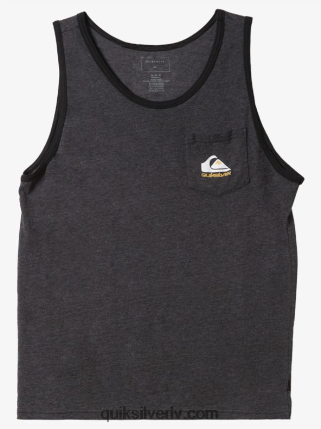 vīriešiem Quiksilver omni kabatas tvertnes t-krekls ogļu virši 88064R555