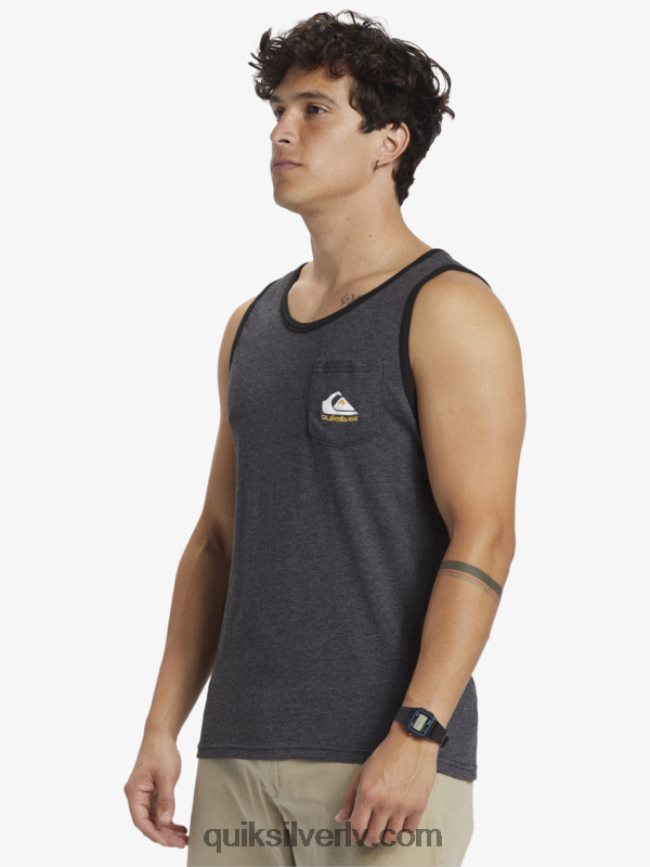 vīriešiem Quiksilver omni kabatas tvertnes t-krekls ogļu virši 88064R555