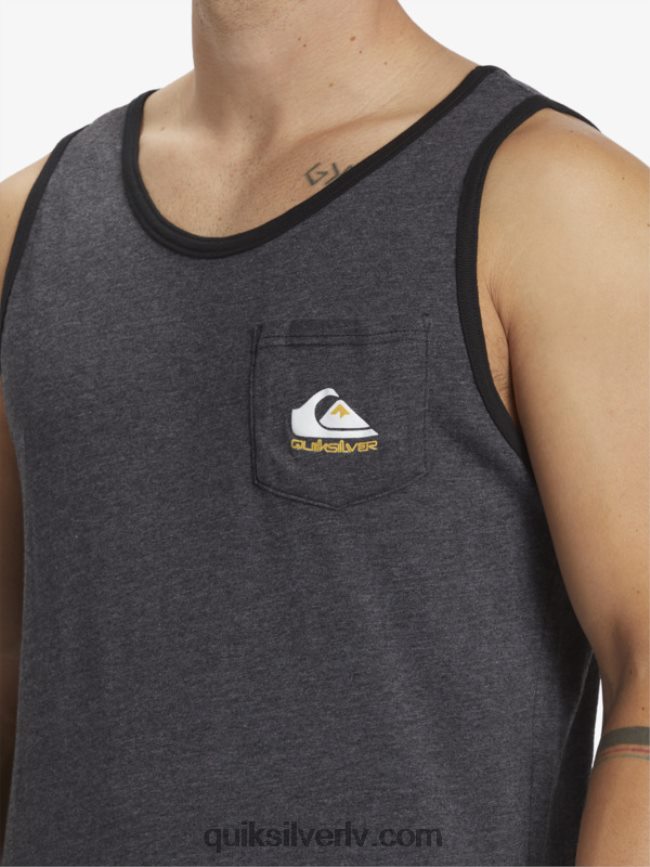 vīriešiem Quiksilver omni kabatas tvertnes t-krekls ogļu virši 88064R555