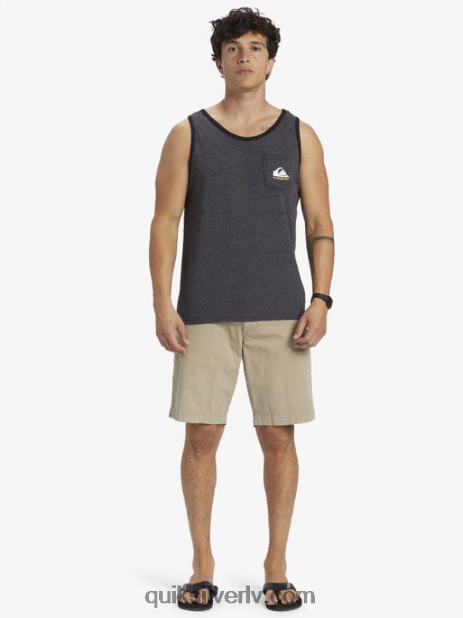 vīriešiem Quiksilver omni kabatas tvertnes t-krekls ogļu virši 88064R555