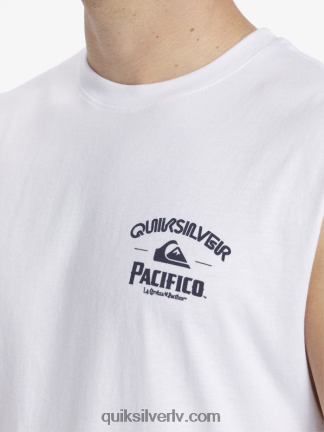 vīriešiem Quiksilver x Pacifico taisnā šāvēja tanks balts 88064R3