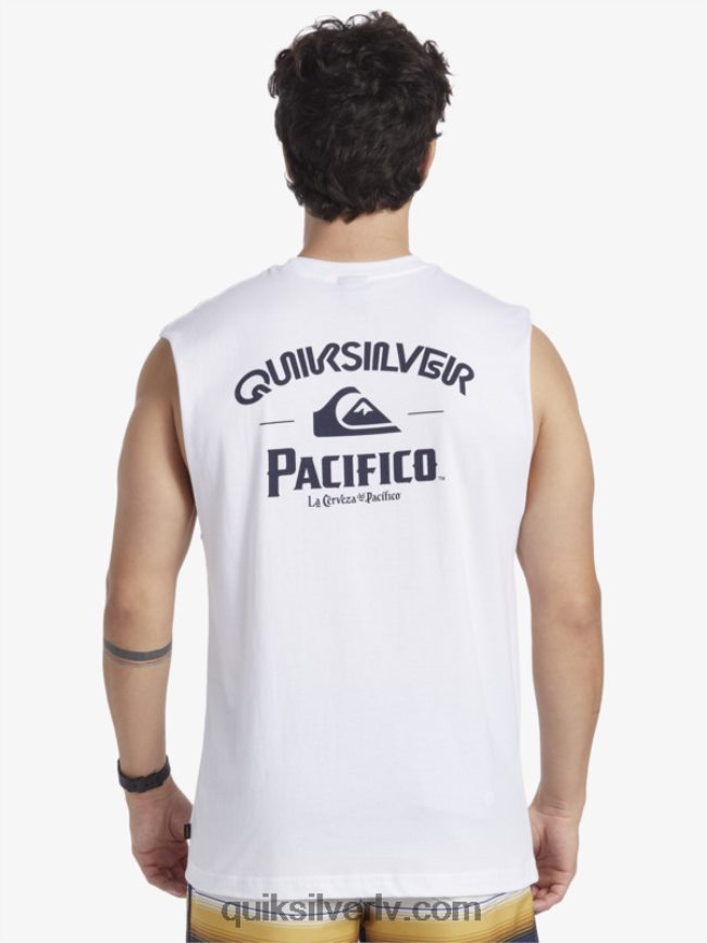 vīriešiem Quiksilver x Pacifico taisnā šāvēja tanks balts 88064R3