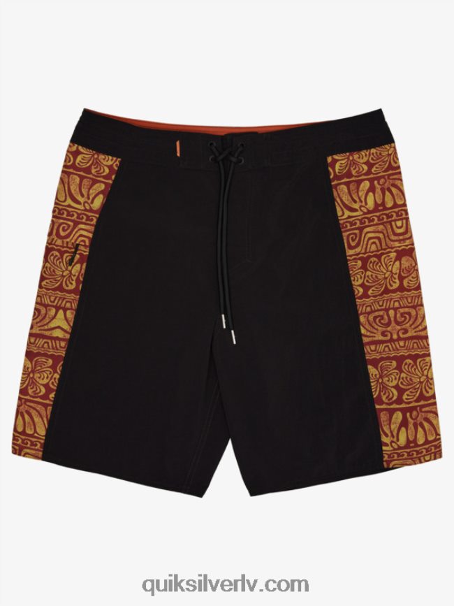 vīriešiem Quiksilver Waterman cliffside 19 dēļa šorti melnā klints krasta bs 88064R1820