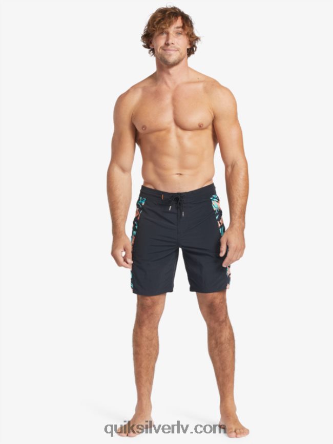 vīriešiem Quiksilver Waterman cliffside cieti 19 dēļu šorti melns 88064R415
