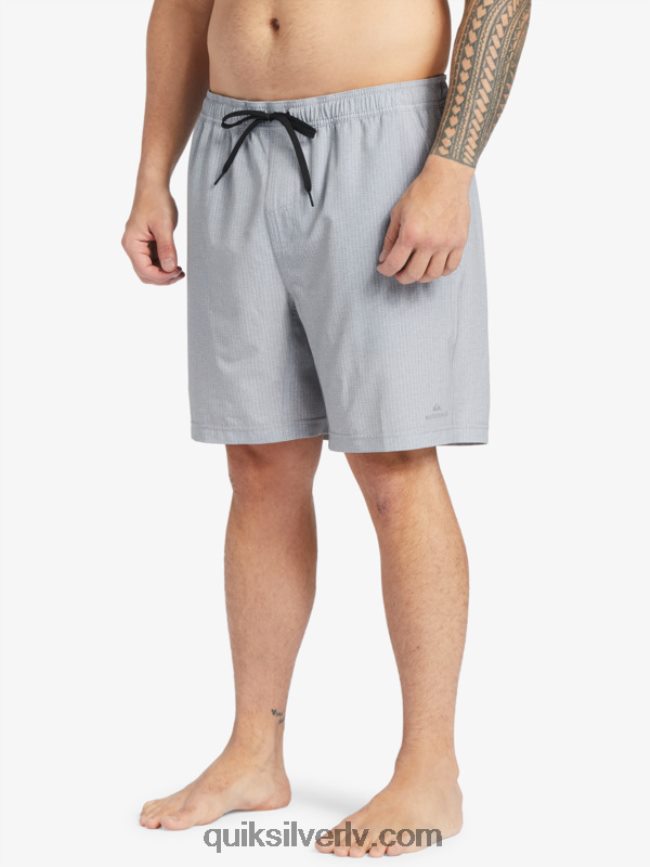 vīriešiem Quiksilver ūdenscilvēks pēc sērfošanas stiepjas 20 abinieku dēļu šorti gaiši pelēki virši 88064R955