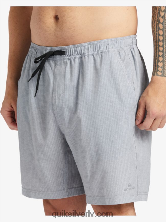 vīriešiem Quiksilver ūdenscilvēks pēc sērfošanas stiepjas 20 abinieku dēļu šorti gaiši pelēki virši 88064R955