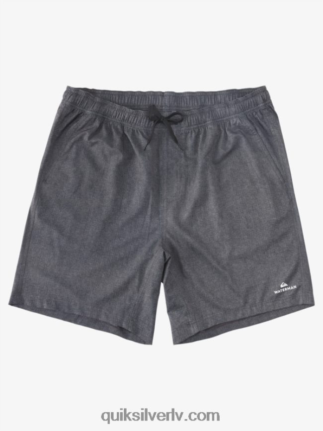 vīriešiem Quiksilver ūdenscilvēks pēc sērfošanas stiepjas 20 abinieku dēļu šorti melnie virši 88064R956