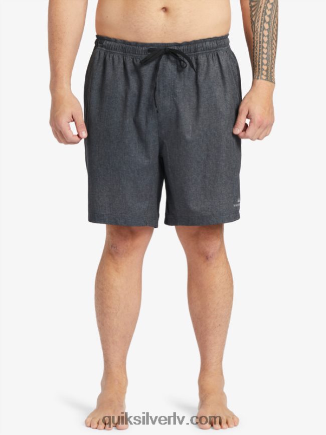 vīriešiem Quiksilver ūdenscilvēks pēc sērfošanas stiepjas 20 abinieku dēļu šorti melnie virši 88064R956