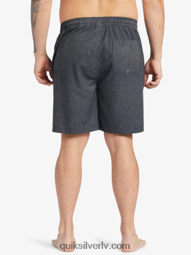 vīriešiem Quiksilver ūdenscilvēks pēc sērfošanas stiepjas 20 abinieku dēļu šorti melnie virši 88064R956