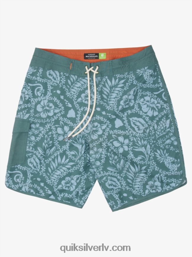 vīriešiem Quiksilver ūdensvīra ierašanās lei 20 ķemmīšgliemeņu dēļu šorti dūmu priedes ierašanās lei 88064R1418