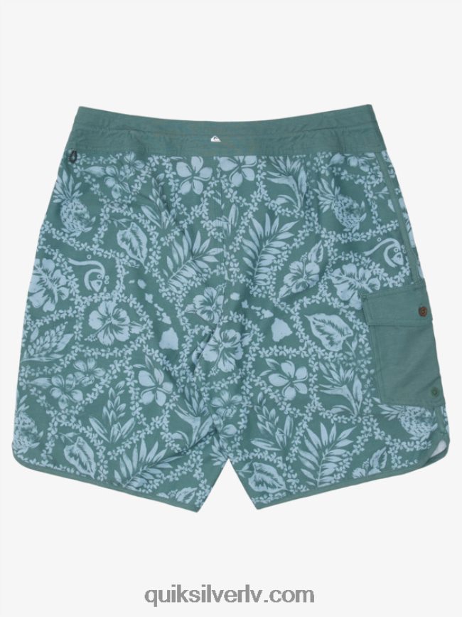 vīriešiem Quiksilver ūdensvīra ierašanās lei 20 ķemmīšgliemeņu dēļu šorti dūmu priedes ierašanās lei 88064R1418