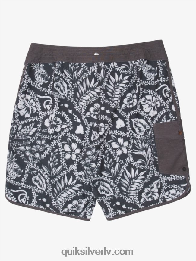 vīriešiem Quiksilver ūdensvīra ierašanās lei 20 ķemmīšgliemeņu dēļu šorti melnā ierašanās lei 88064R1417
