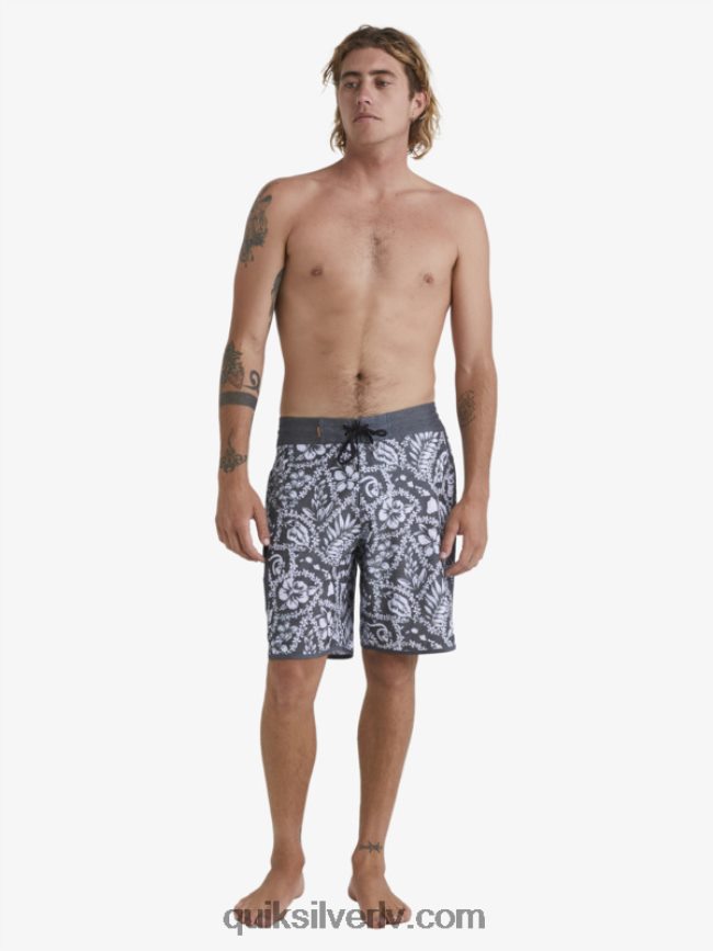 vīriešiem Quiksilver ūdensvīra ierašanās lei 20 ķemmīšgliemeņu dēļu šorti melnā ierašanās lei 88064R1417